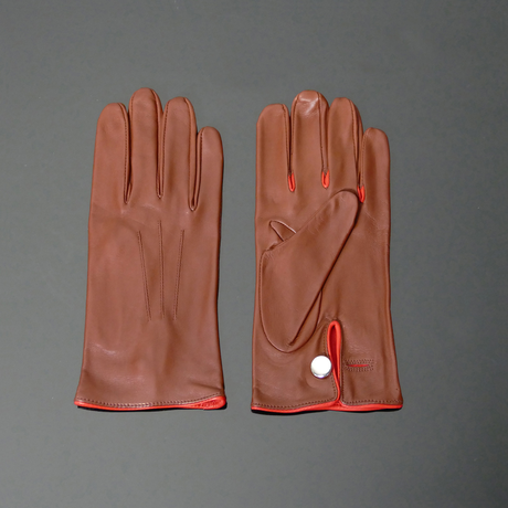 'Caine' Silk lined Gloves - Tan Leather