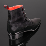 Bailey 'Duffy' - Black Polished Calf & Suede Spat Boot
