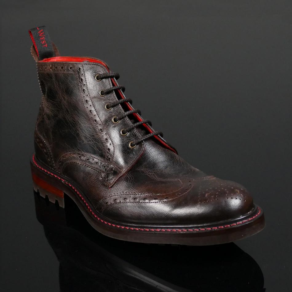 Hannibal Rising - Classic Brogue Derby Boot with Rubber Sole