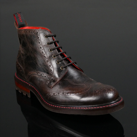 Hannibal Rising - Classic Brogue Derby Boot with Rubber Sole